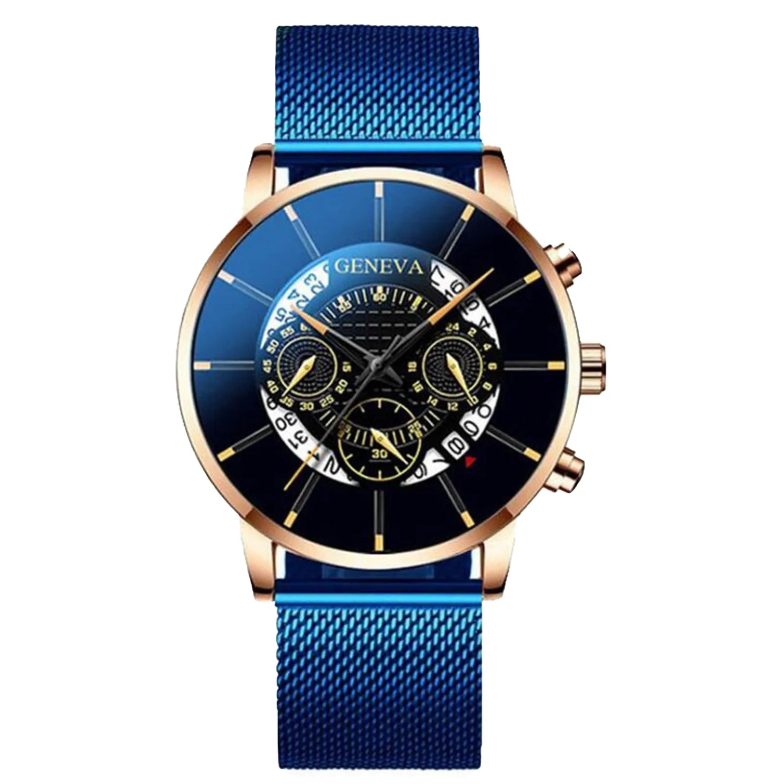 

Men Watches Top Brand Luxury Business Quartz Watches Stainless Steel Mesh Belt Wristwatch For Men Calendar RelóGio Masculino