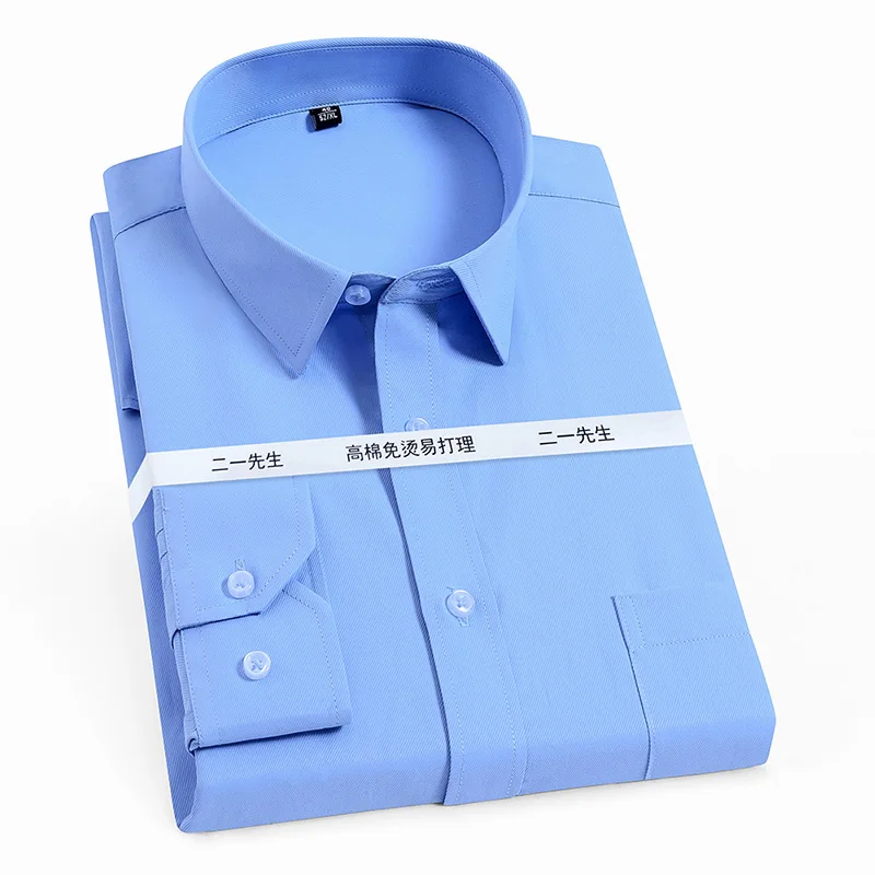 Autumn Spring Men Office Shirt cotton Plus Size 10XL 12XL 9XL Formal Shirts long Sleeve Business Big 5XL 11XL Blue Black Shirt dress shirts men casual shirts