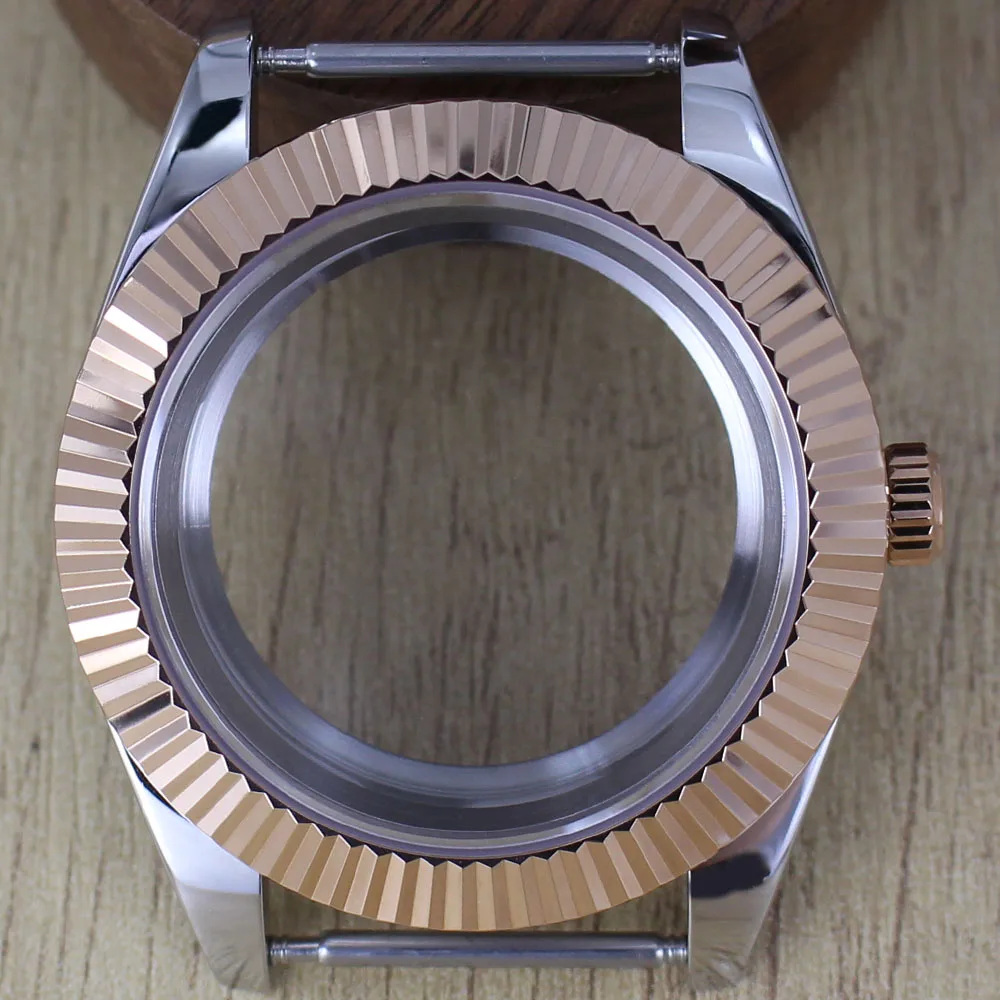 Fashion Round Edge Watch Case with Sapphire Glass - Waterproof, 36mm/39mm, 28.5mm Dial Compatibility