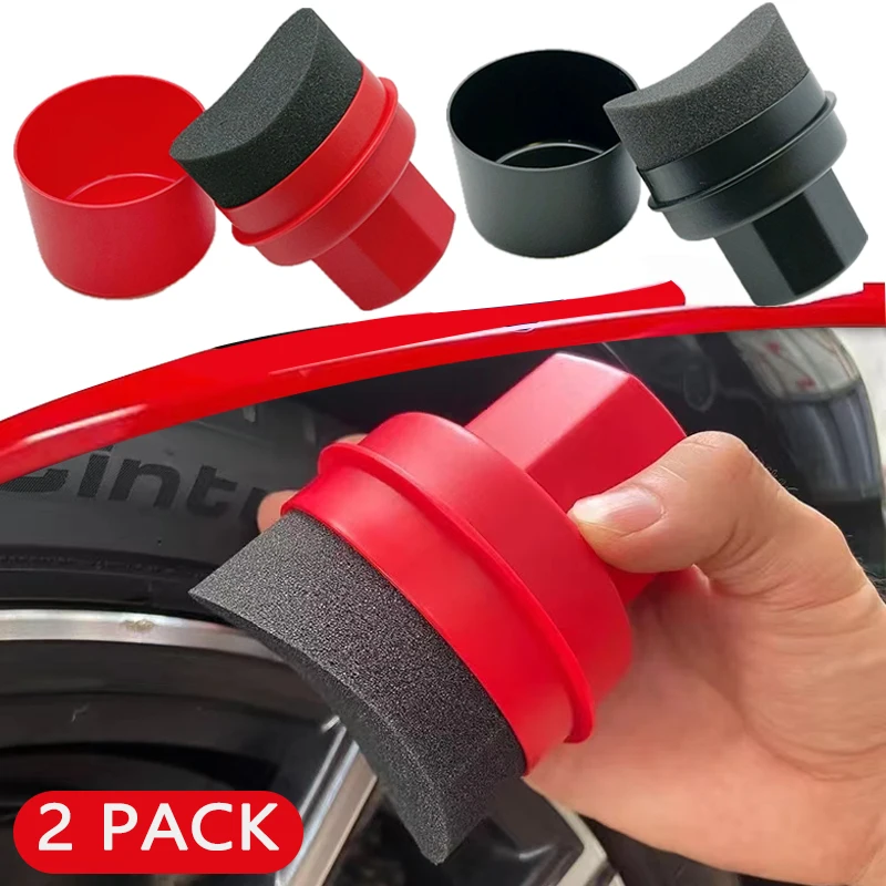 Car Wheel Polishing Waxing Curved Tire Sponge Brush With Cover Tire Clean Contour Dressing Applicator Pads for Car Accessories BEST SELLERS