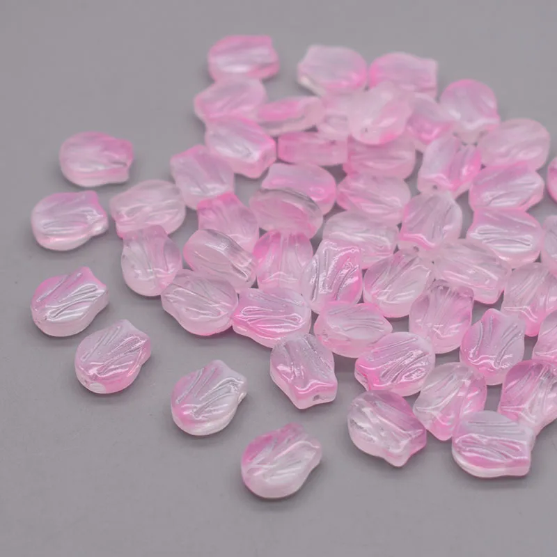 30pcs 9mm Multicolor Glass Tulip Flower Beads
