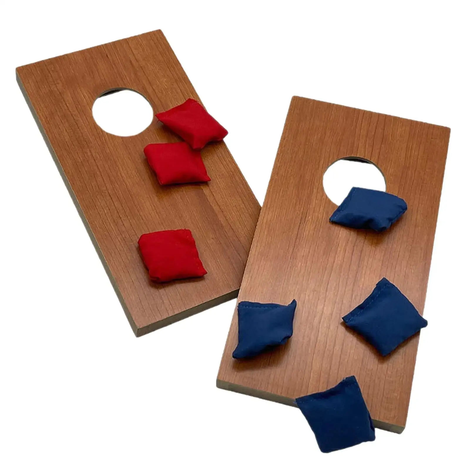 2x Wood Corn Hole Boards Set Mini Bags Toss Game Set Toss Game Outdoor Game Mini Desktop Cornhole for Men Solo Indoor