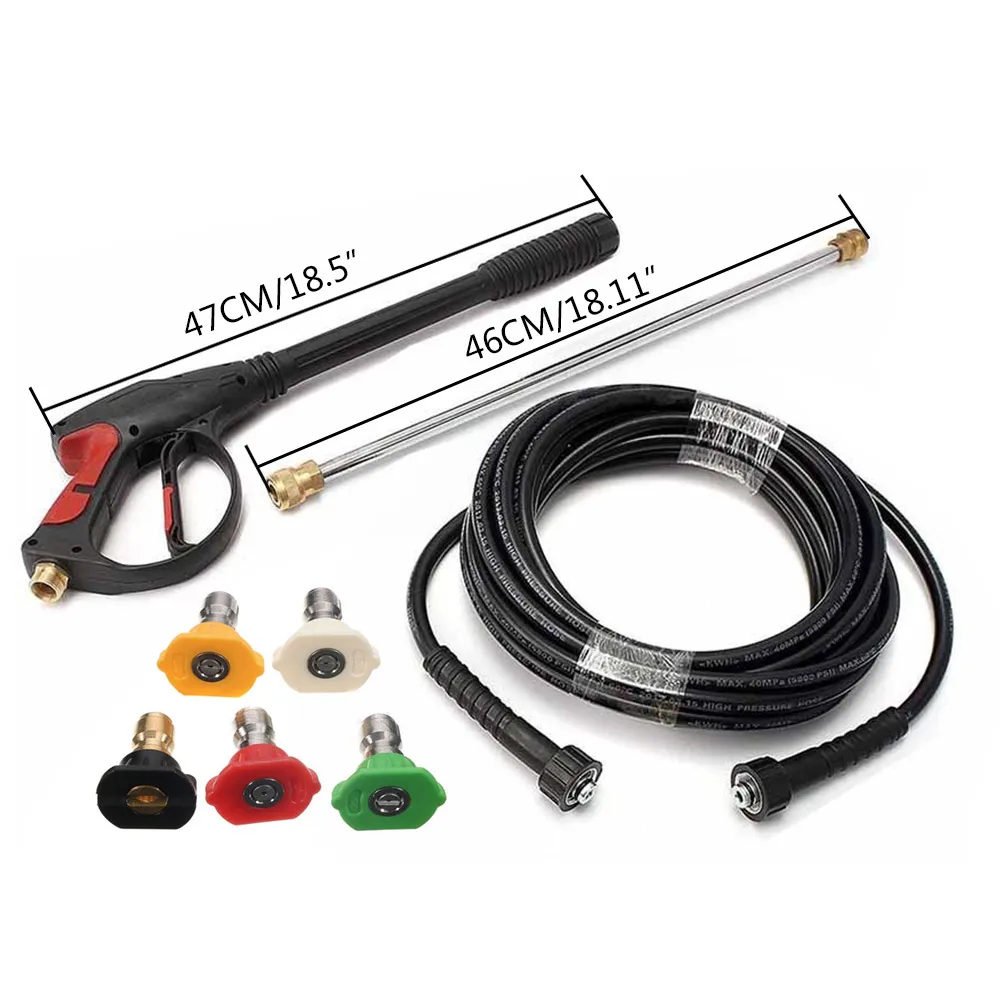 3000PSI Electric Cordless High Pressure Cleaner Spray Gun Wand Lance Nozzle Tips Hose Kit Cleaning Machine 6