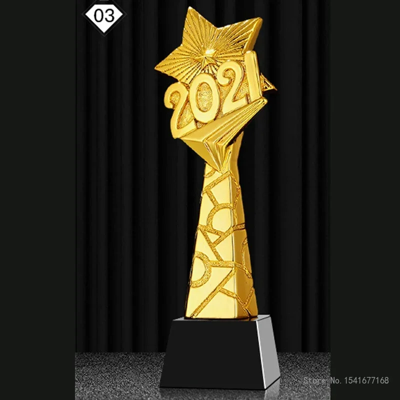 Customized Resin Trophy for Sports Souvenirs, Excellent Gold-Plated Souvenir Awards, Home Decoration Craft Cup, 28 cm, 30cm, 1Pc