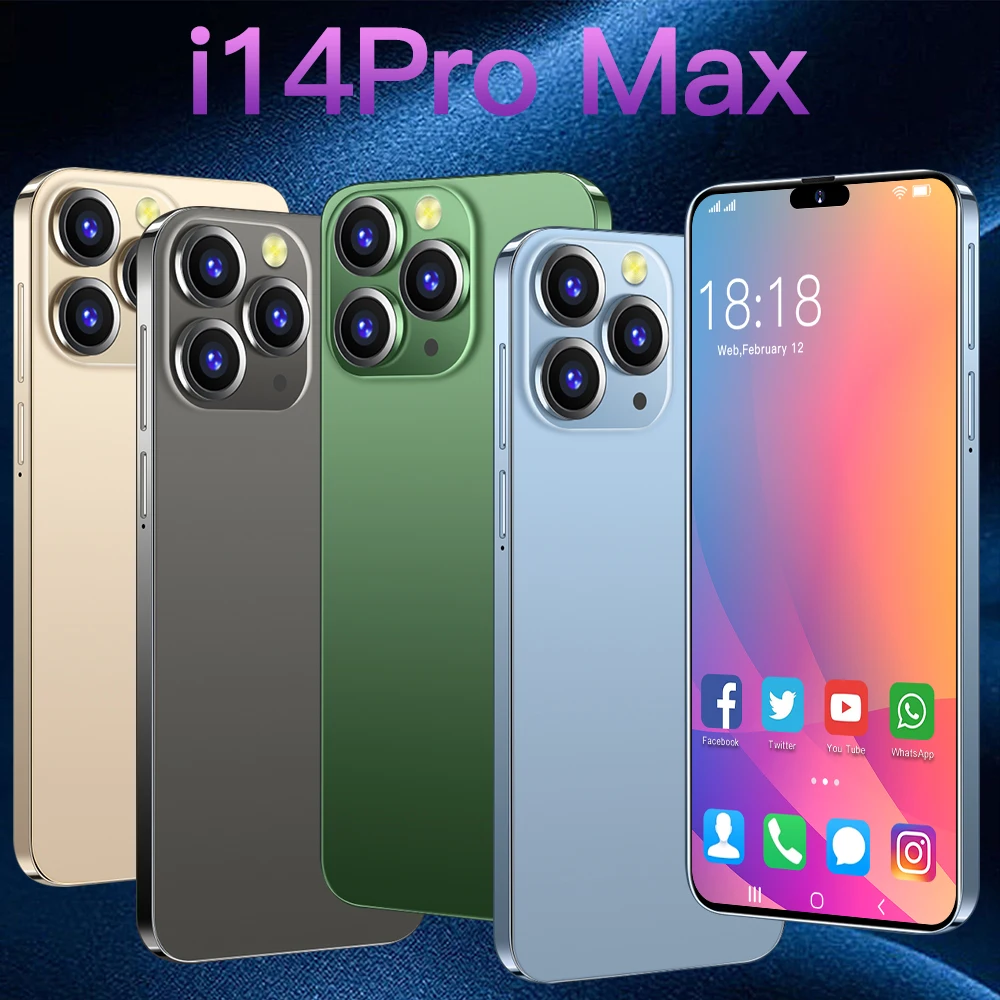 Original l14proMax 4G Smartphone 16GB 1TB 5G Telefone Móvel 6800mAh 6.7 ...