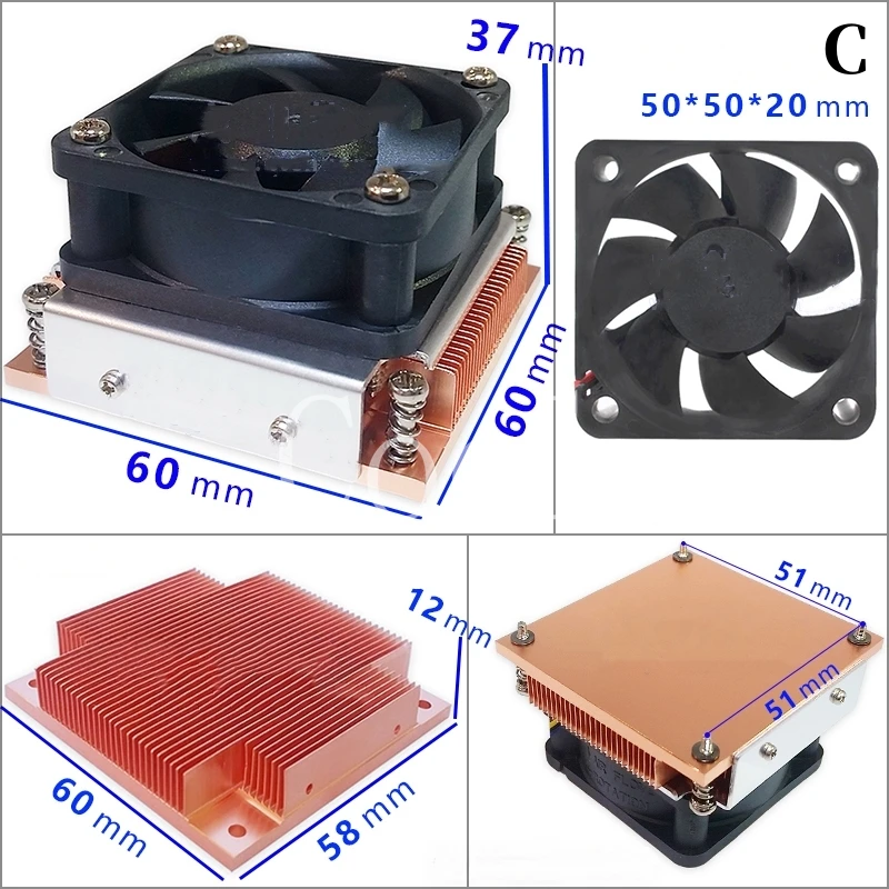 PM989 PGA988 industrial computer CPU radiator LED cooling sheet TEC medical chip copper heat sink