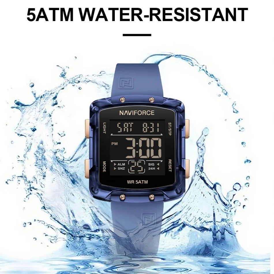 Reloj deportivo NAVIFORCE para hombre, reloj Digital, cronómetro