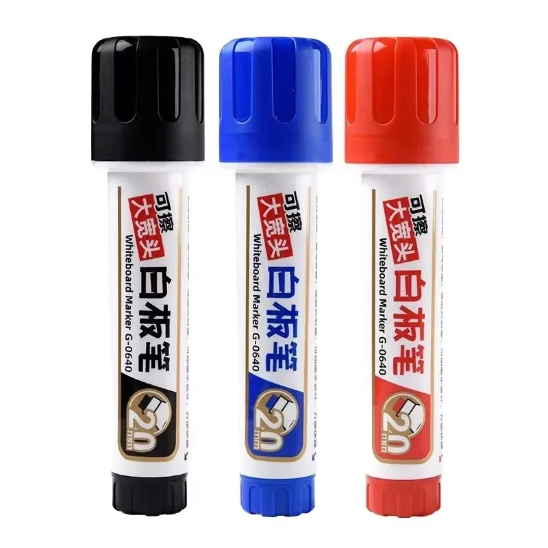 20mm 초대형 용량 와이드 헤드 지울 수 있는 잉크 추가 화이트보드 마커 사무용 문구류 수성 보드 펜