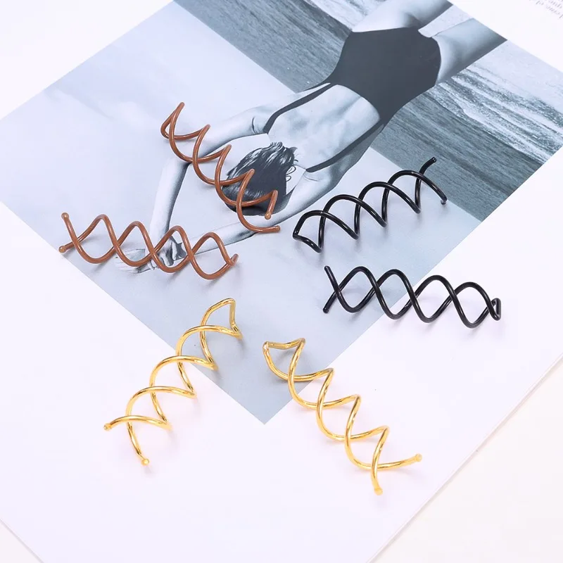 Women Spiral Hairpin Girls Minimalist Twist Barrette Lady Helical Hairclip Female Fixed Shape Bobby Pin Headwear Hair Accessory