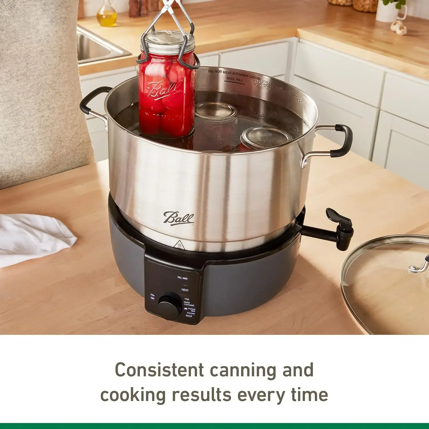 EasyCanner Electric Water Bath Canner 21 Quart Silver All-in-one Canner Does More with Multicooker and Steamer Functionality