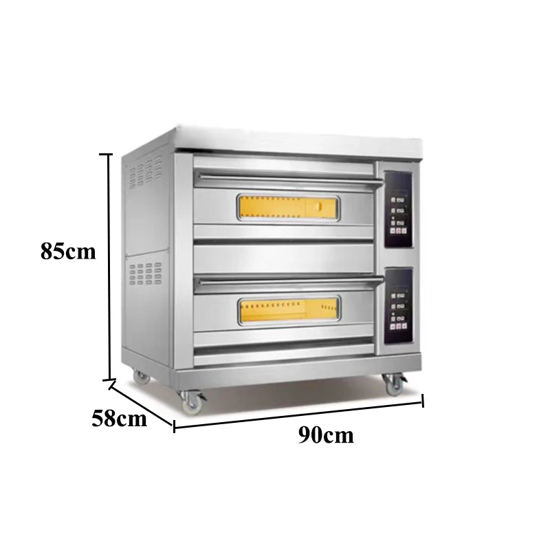 Electric Oven 6400W Commercial Baking Machine 220V 2 Layer 2 Trays Bread Pizza Chicken Bakery Gas Broiler