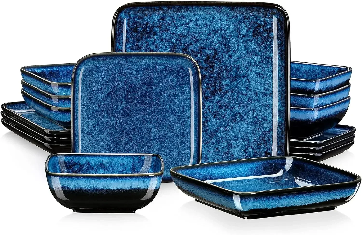 

Кухонные принадлежности vancasso Stern синий обеденный набор квадратная реактивная глазурованная посуда 16 штук кухонная посуда керамическая посуда