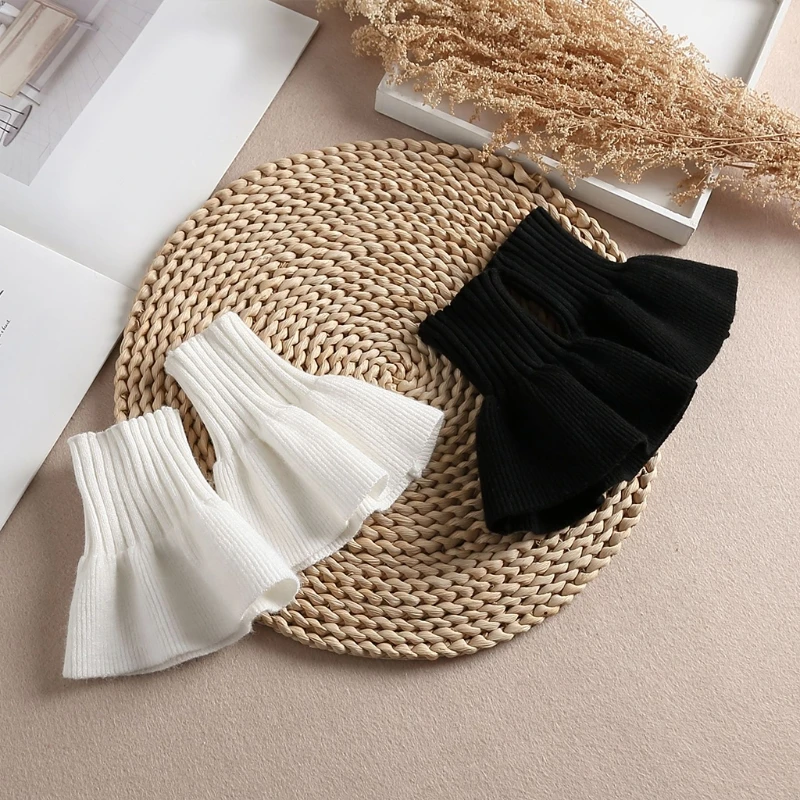 

Wrist Cuffs for Women's Fashion Pleated Horn Cuff Detachable Shirt Fake Sleeve Cuffs Sunscreen Decorated Accessories