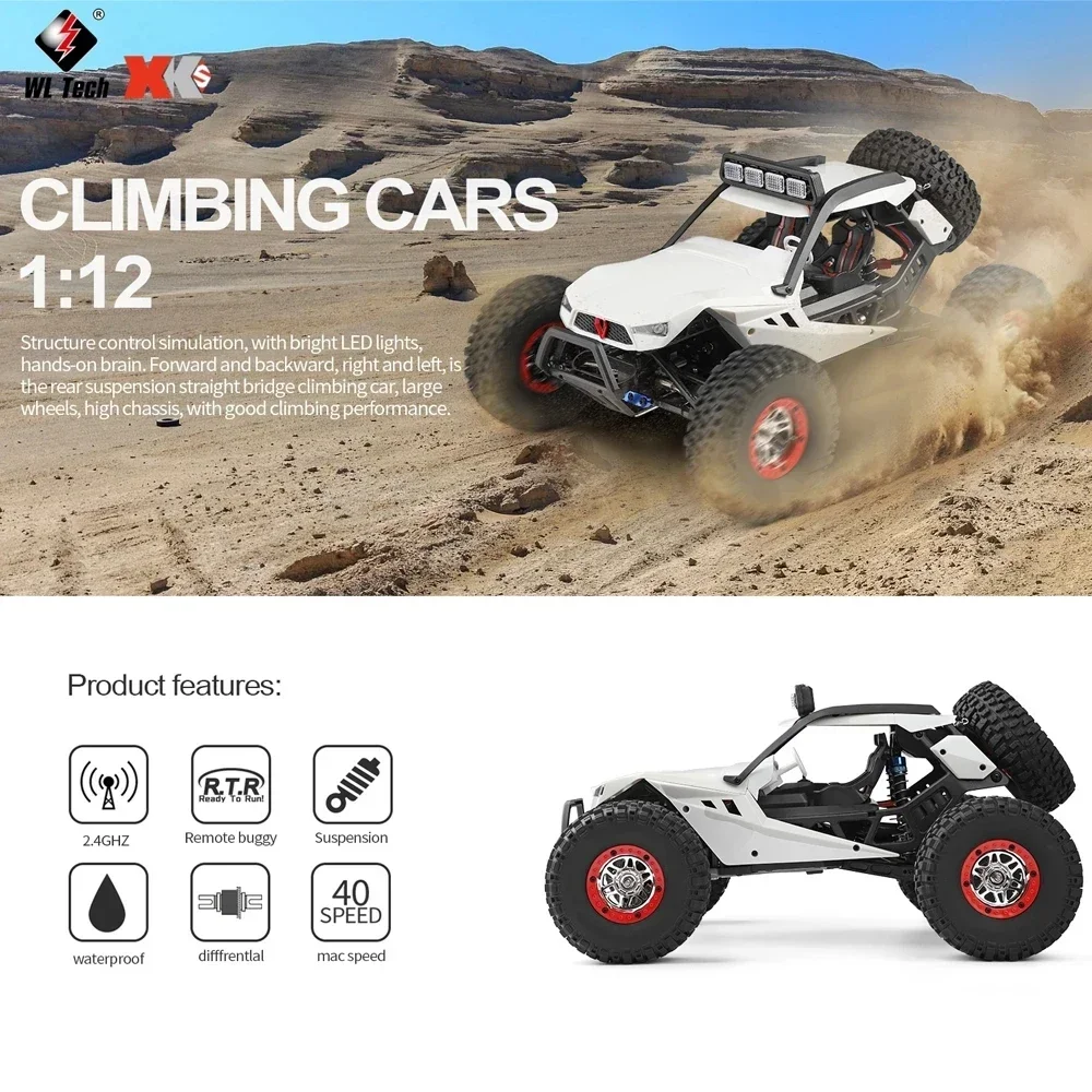 WLtoys 12402 104311 12429 1:12 Rock Crawler RC Car 50KM/H 4WD Electric High Speed Car Off-Road Drift Remote Control Children Toy 4