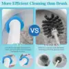 Toilet Brush Disposable Replacement Head Cleaning Kit Toilet Bowl With Refills Long Handle Bathroom Cleaning Tool With Holder 5