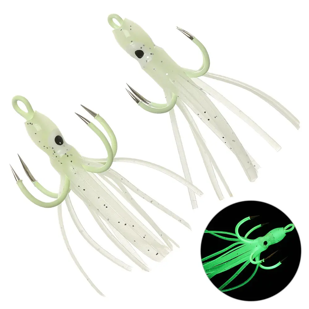 

1Pcs Luminous Fishing Tackle Lures Barbed Fishhook Soft Bait Octopus Baits Anchor Hook Fishing Wobbler Jig