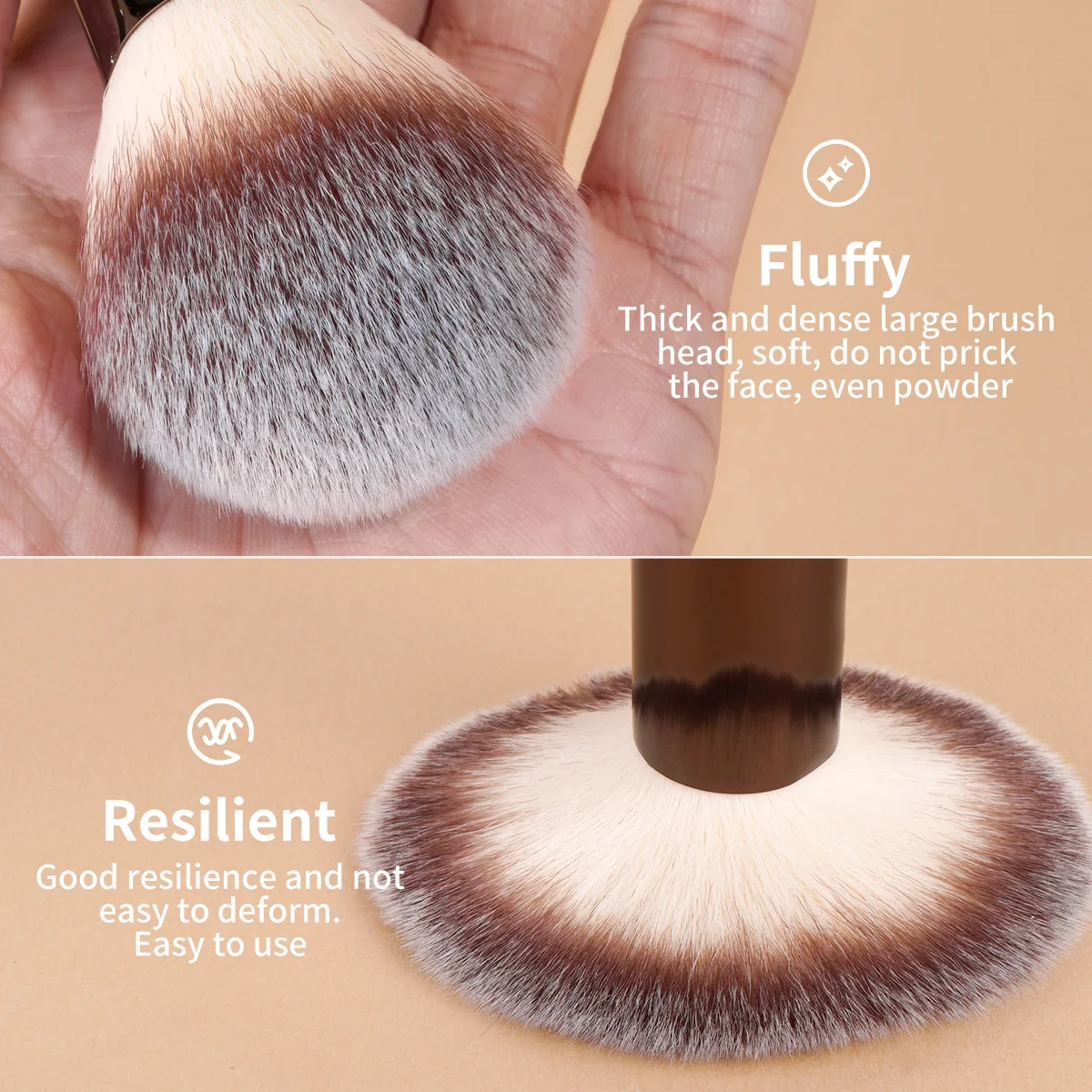 Soft Synthetic Flat Top Foundation Makeup Brush for Blush Contour Powder