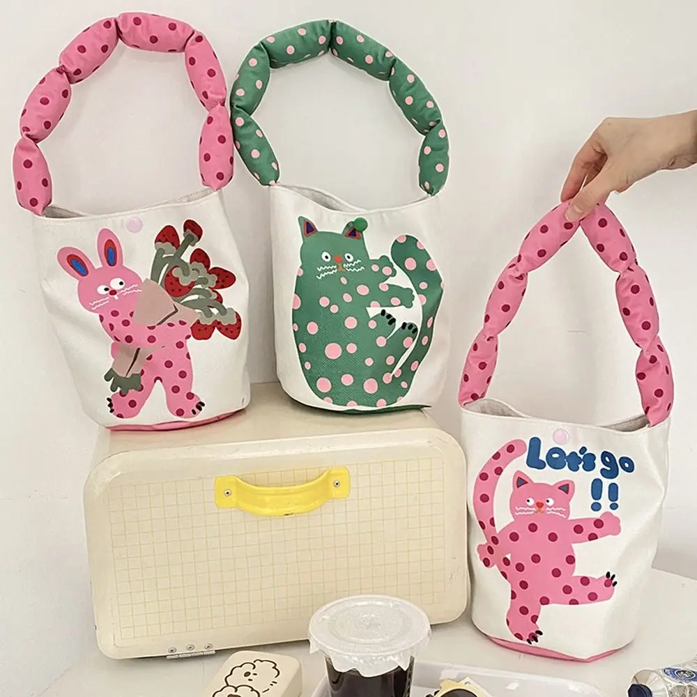 

Cosmetic Bag Large Capacity Animals Purse Wallets Strawberry Canvas Women Shoulder Bags Cartoon Handbags Korean Tote Bags