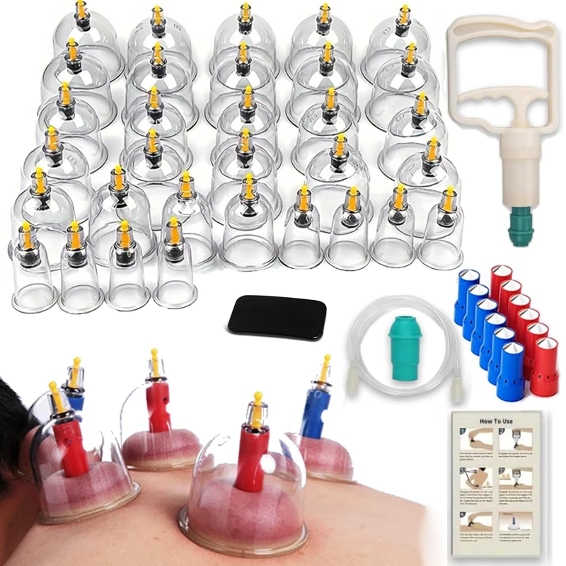 Biomagnetic Chinese Cupping Therapy Set Massage Meridian Therapy Acupuncture Anti Cellulite Suction Cup Body Massage Cans 1 Set