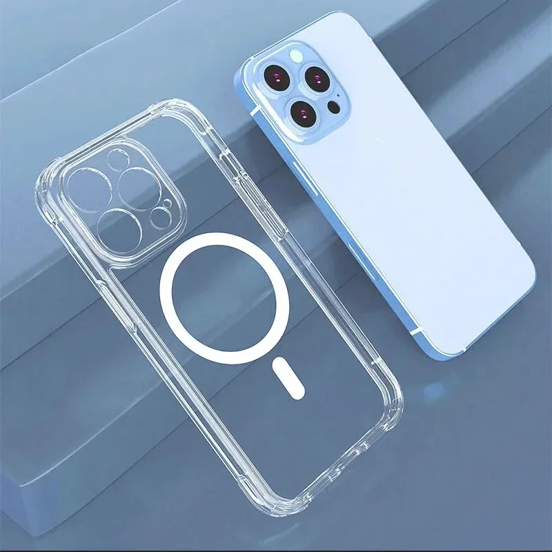 ตัวเลือกสินค้า เคสซิลิโคนใสแท้สำหรับ iPhone 17/16/15/14/13/12/11 Pro Max Plus รองรับ Magsafe และชาร์จไร้สาย