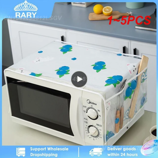 Home Cloth Art Microwave Oven Dust Cover Kitchen Oven Oil Smoke Cover Home  Textile Home Decoration Cartoon Plastic Hanging Bag - AliExpress