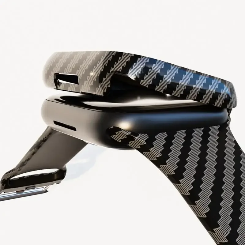 Premium Carbon Fiber Watch Case and Band Set - Sleek Protective Cover and Strap