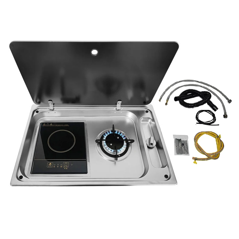 RV Hidden Gas Stove With Cover Two In One Stove Gas Stove And Induction