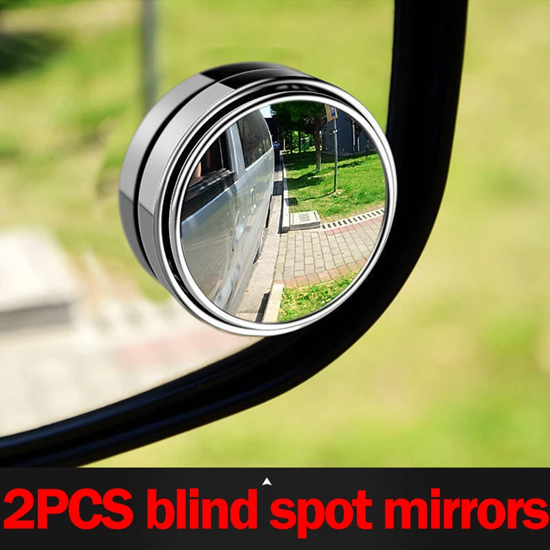 2Pcs Auto Runde Rahmen Convex Blind Spot Spiegel Rückspiegel 360 Weitwinkel  Verstellbare Fahrzeug Seite Spiegel Sicherheit hilfs - AliExpress
