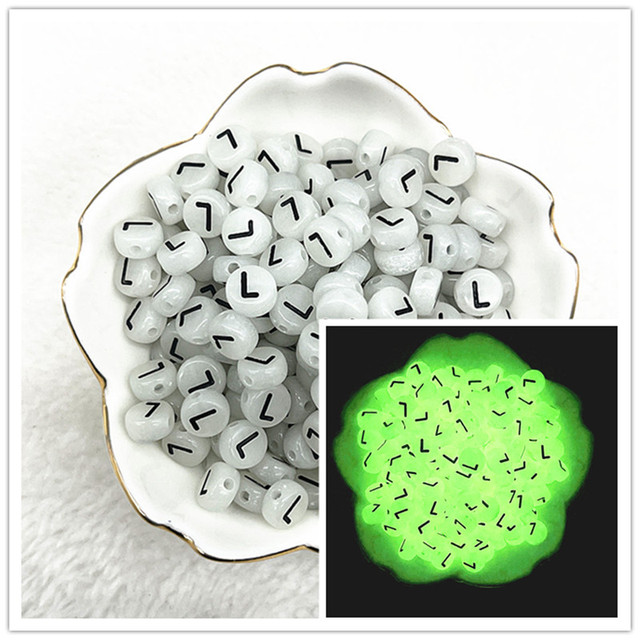7x4mm A-Z Luminous Beads Letter Beads Acrylic Spaced Beads For Jewelry Making DIY Charms Bracelet