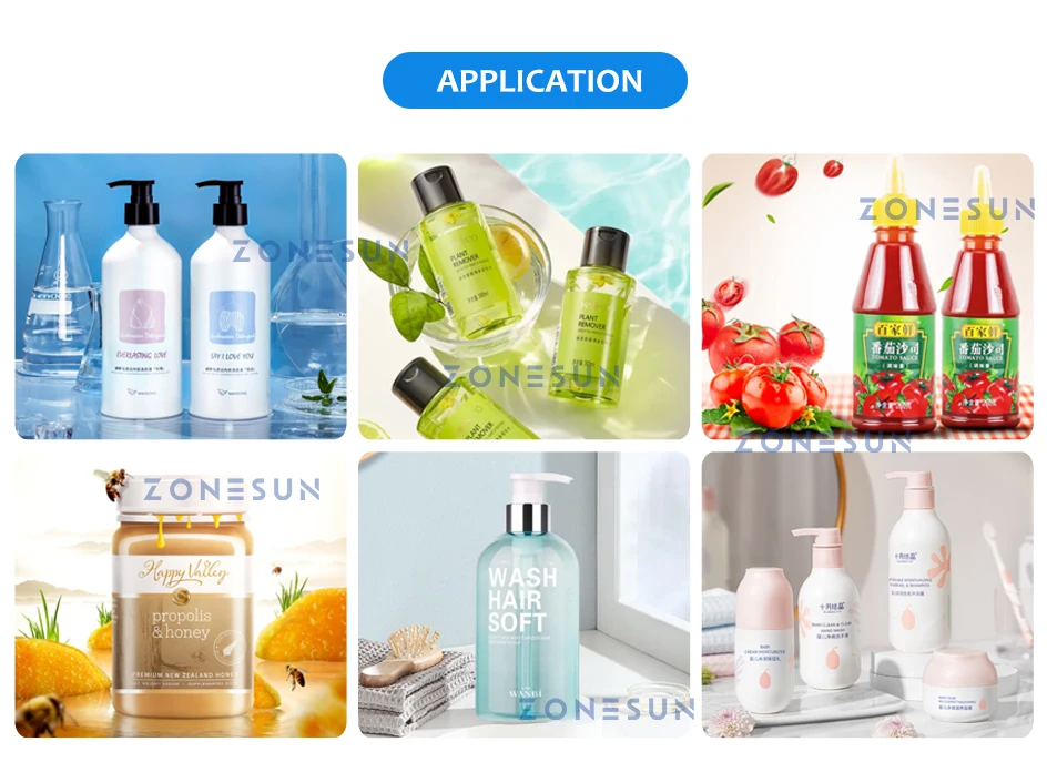 ZONESUN ZS-DTYT2 Автоматическая пневматическая машина для розлива медовой пасты Конвейерная лента 100-1000 мл Жидкий крем Косметический наполнитель для бутылок 