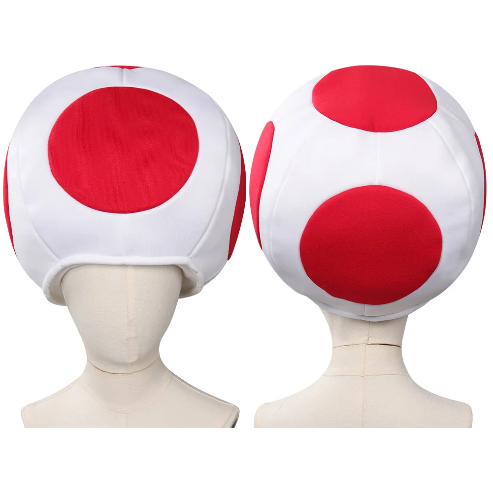 Cosplay Hat Kids Boys Toad Kinopio Cosplay Hat Anime Game Bros 2 Roleplay Red Dot Mushroom Head Cap Costume Accessories Fancy Dress Gifts