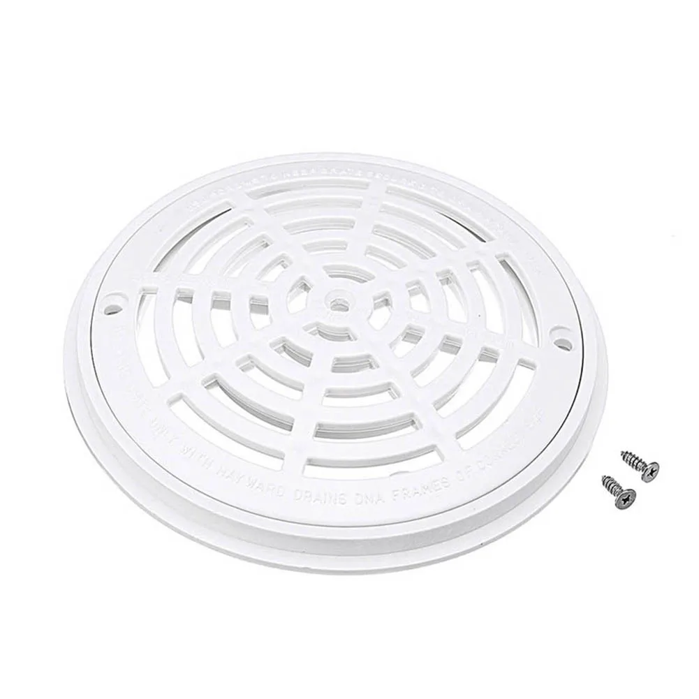 

None Drain Cover Swimming Pool Main Drain Cover Universal White With Screws 1 Set 203 Mm 8Inch Cover Replacement
