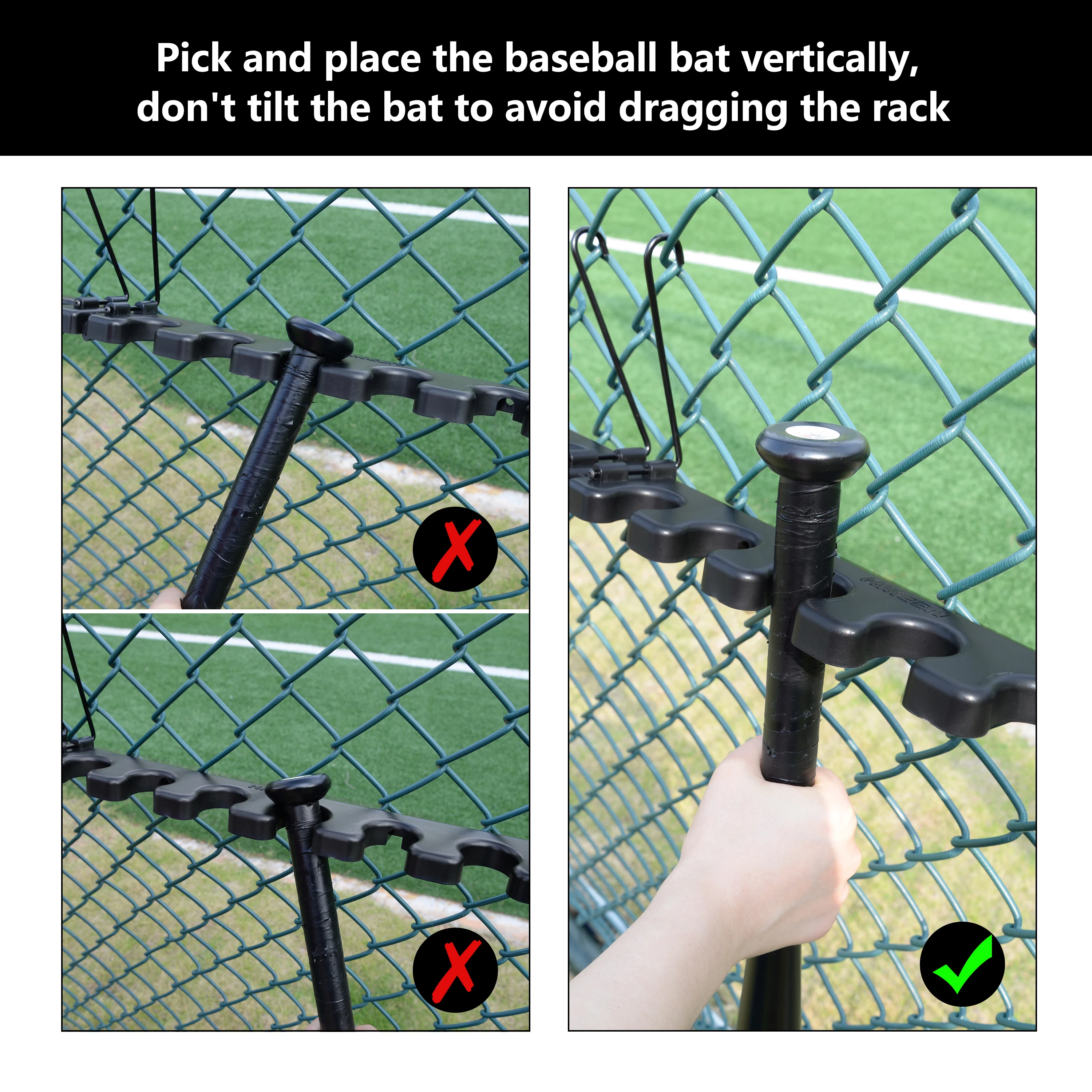 Présentoir Batte Bois Supports Muraux UTALIND Pour Battes Baseball - Lot De 2 En Bois Blanc | Protection Et Rangement Présentoir Mural Bois Protection Battes