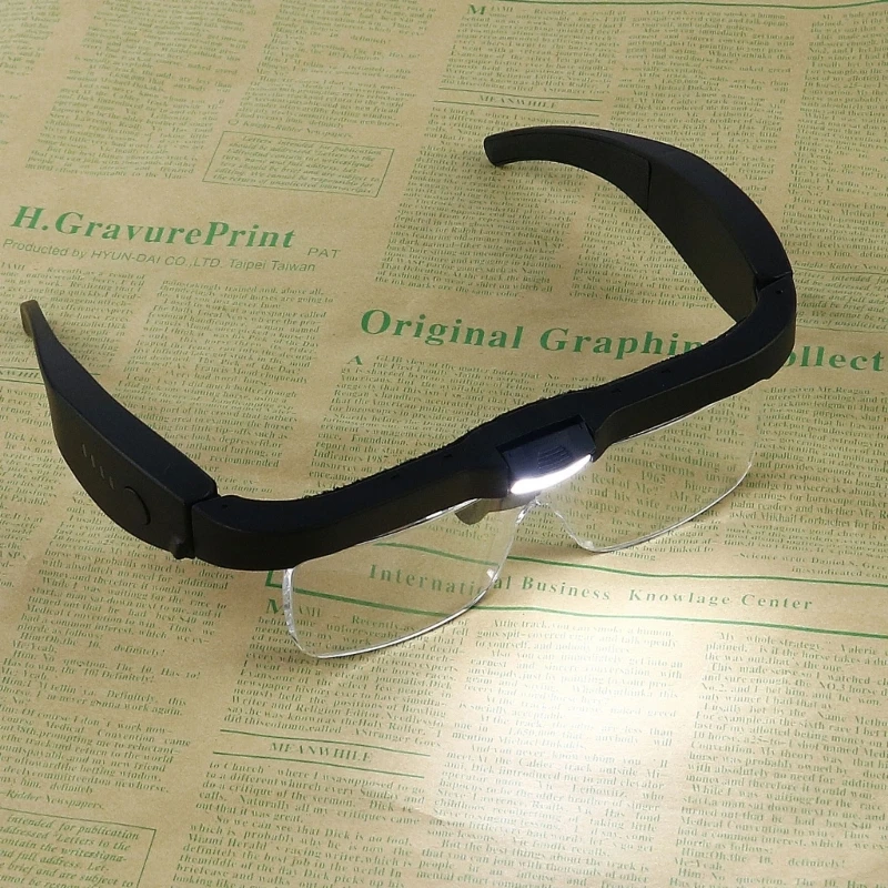 

Headband Glass with Interchangeable Lenses 3 LED Handsfree Head Mount Magnifier for Close Work Reading Sewing Crafts