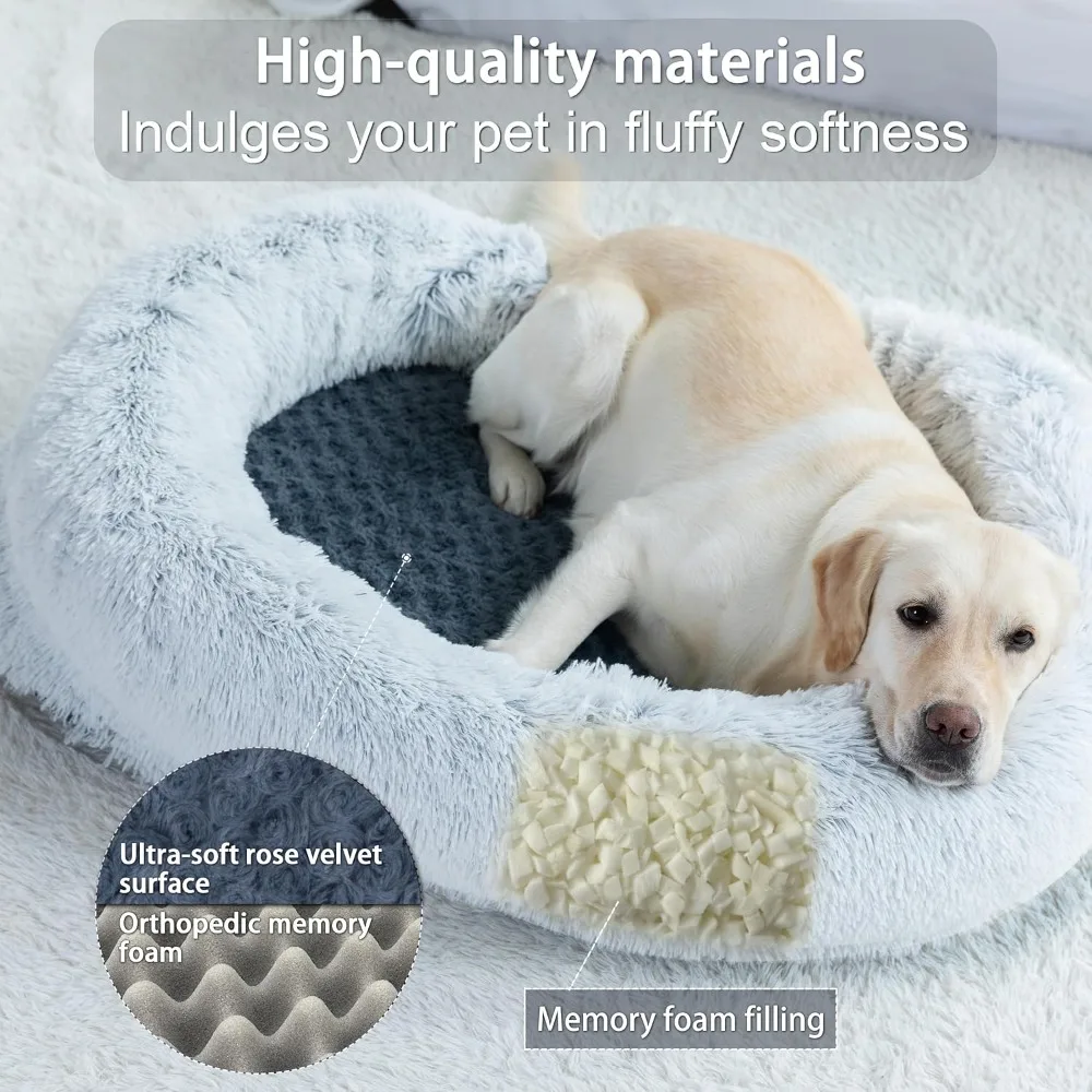 Dog Bed for Large Dogs,Orthopedic Dog Bed with Removable Washable Cover,Egg Crate Foam Pet Mat for Large,Jumbo,Medium,