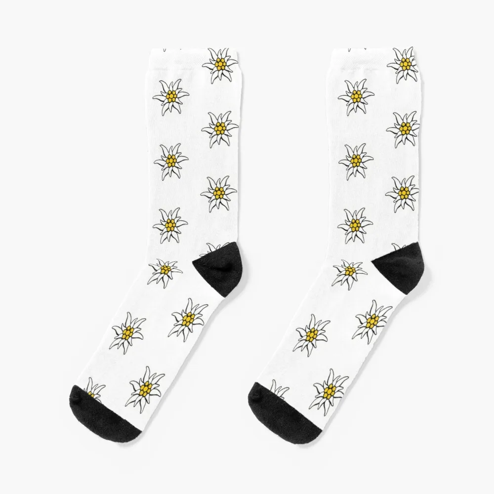 flowers edelweiss mountains alps bavaria Socks Socks Winter