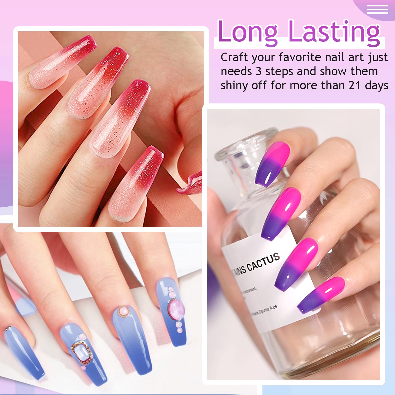 Finer Sequins Holographic Dip Powder Temperature Color Changing Shine Glitter Dipping Nails Pigment No UV Light Needed