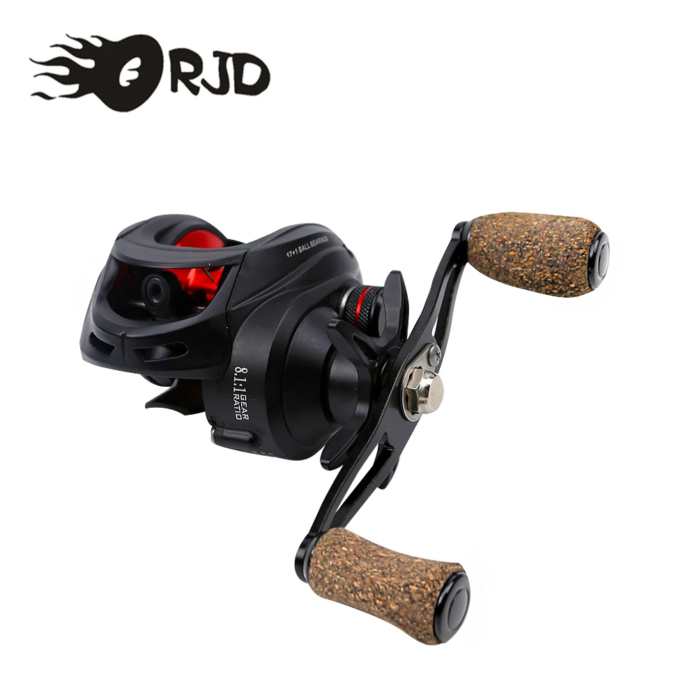 

ORJD Lightweight Spool 8.1:1 Gear Ratio Baitcasting Fishing Reel 8kg Max Drag 17+1BB Jigging Saltwater High Speed Fishing Reel