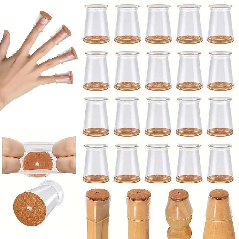 16/24 Pcs 둥근 의자 다리 보호대 실리콘, 의자 다리 패드, 가구 다리 보호대, 미끄럼 방지 소음 감소