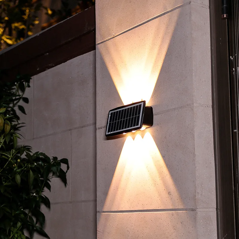 6 LED Solar Wall Lamp Outdoor Waterproof Up and Down Luminous Lighting  Garden Decoration Solar Lights Stairs Fence Sunlight Lamp