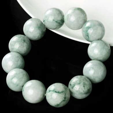 

Chinese 100% A Grade Natural Emerald Women Men's Buddha Bead String Jade Bracelet 15-16MM