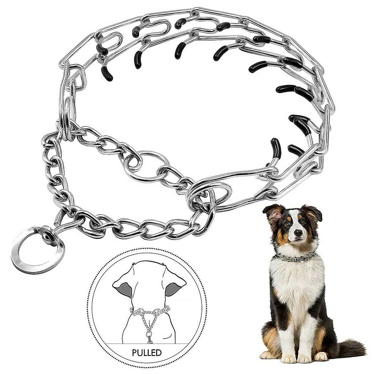 

Pet Leash Dog Necklace Dog Training Collar Metal Pet Collar Training Leash