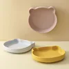 1PC Silicone Baby Dishes Suction Dining Plate Cartoon Bear Shape Baby Plates Eating Training Baby Food Storage Kids Tableware 4