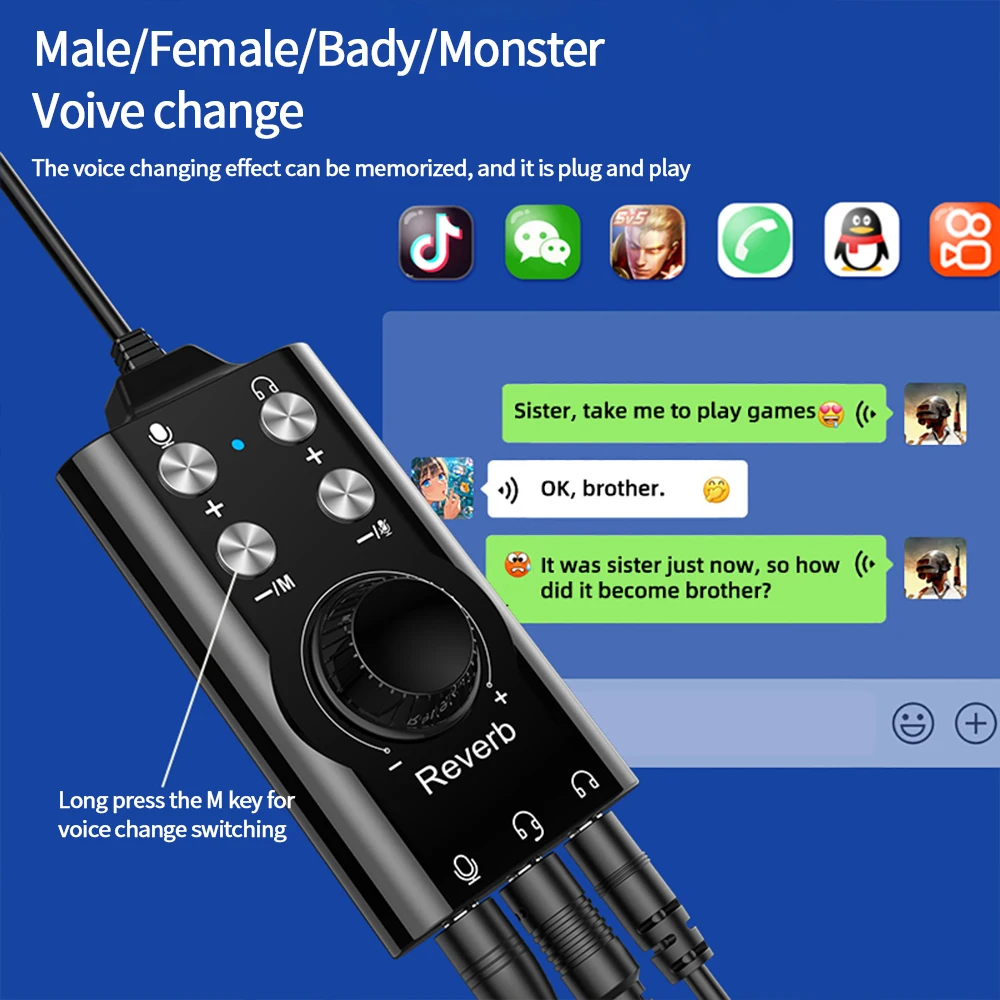 외부 USB 사운드 카드 블루투스 호환 외부 사운드 컨트롤러 볼륨 조절 가능 컴퓨터 음성 변조기