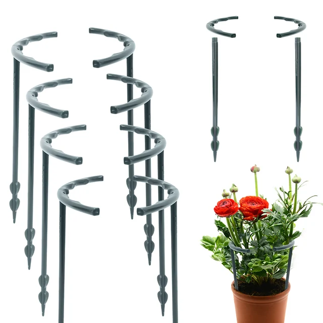 6/2 db Kerti Növényi Tartó Ketrec Plie Műanyag Virágállvány Félkör Üvegházhatású Gyümölcsös Rögzítő Rúd Kert Bonsai Szerszámok - Image 2
