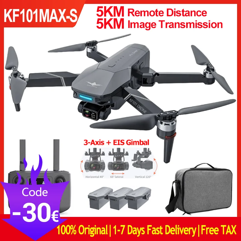Kf101 Maxs Drone 4K Camera 3-Axis Gimbal Brushless Gps Quadcopter 5G Wifi Anti-Shake Eis Camera Drone 5000 Metri Flight Rc Drone