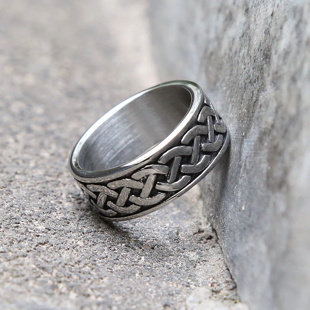 Vintage Viking Stainless Steel Celtics Knot Ring Nordic Men's Ring Odin Rune For Men Women Fashion Jewelry Gifts