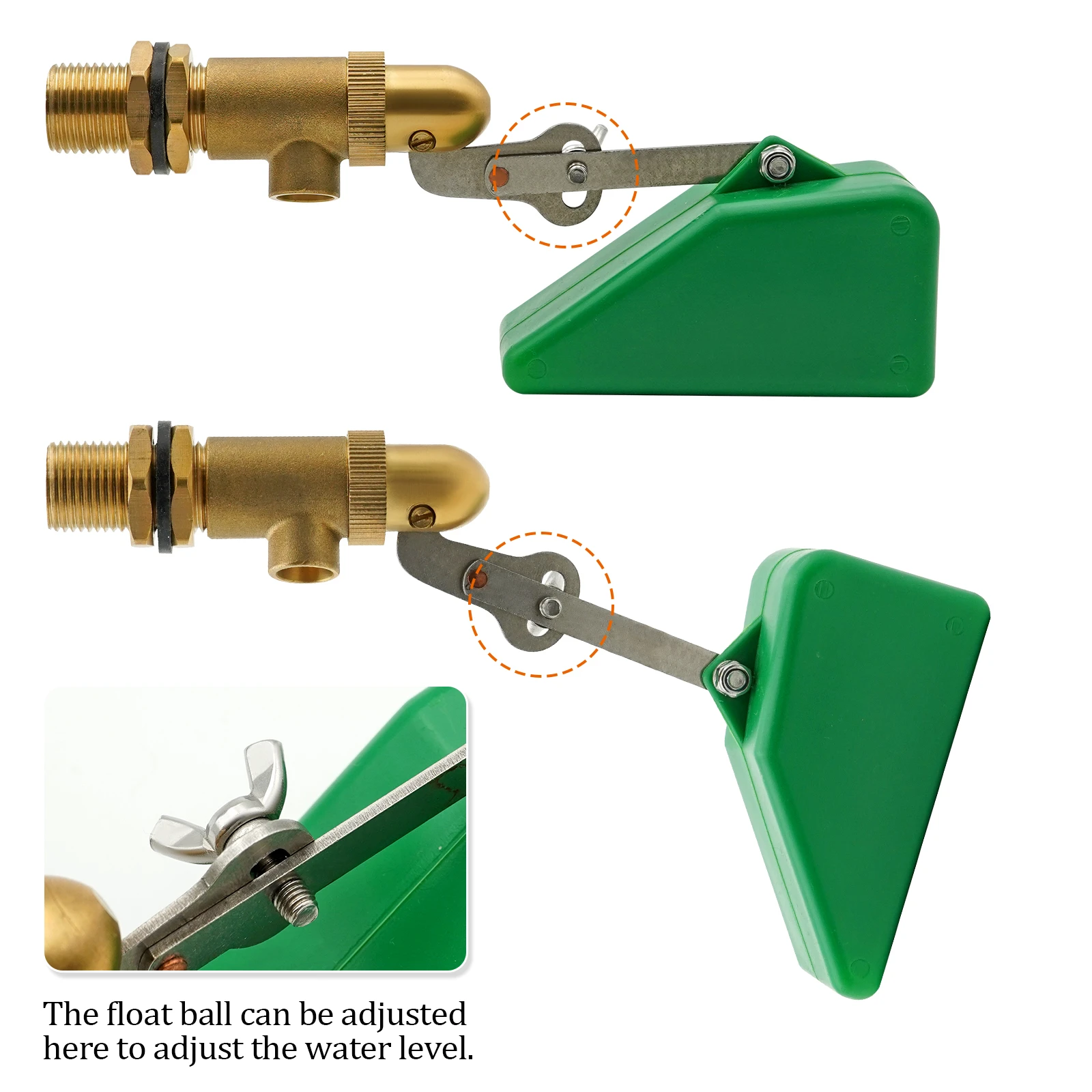 1/2 Zoll Messing-Schwimmerventil, Kupfer-Schwimmerventil, Einstellbare Automatische Wasserstandsregelung, Tiertränke-Vorrichtung – Detail 7