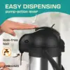 Coffee Dispenser with Pump & Tray - 101oz/3L Coffee Carafe with Pump - 12 Hours Hot Coffee Dispenser for Parties -Coffee 6