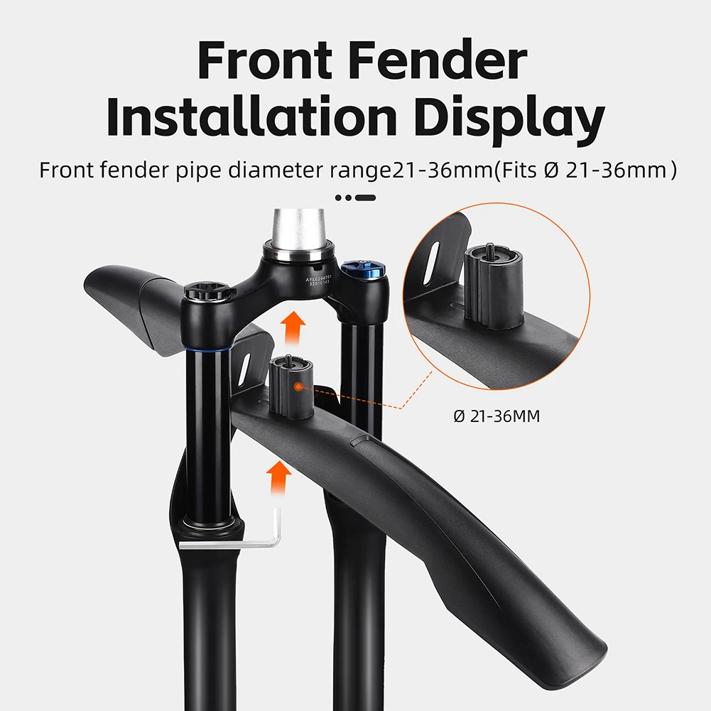 Bicycle Fender 2PCS Front Rear Tire Wheel Mudguard